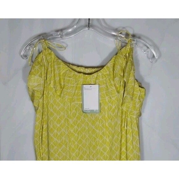 H&M Flounce Trim Sundress Sz L Vibrant Bright Yellow Beachy Boho Cottagecore NWT - Picture 2 of 9